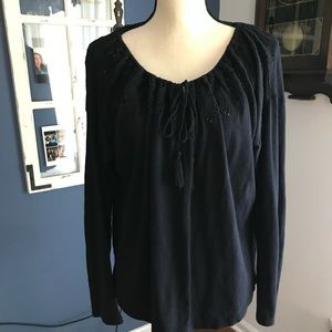 WOMEN’S LONG SLEEVE BLUE TOP